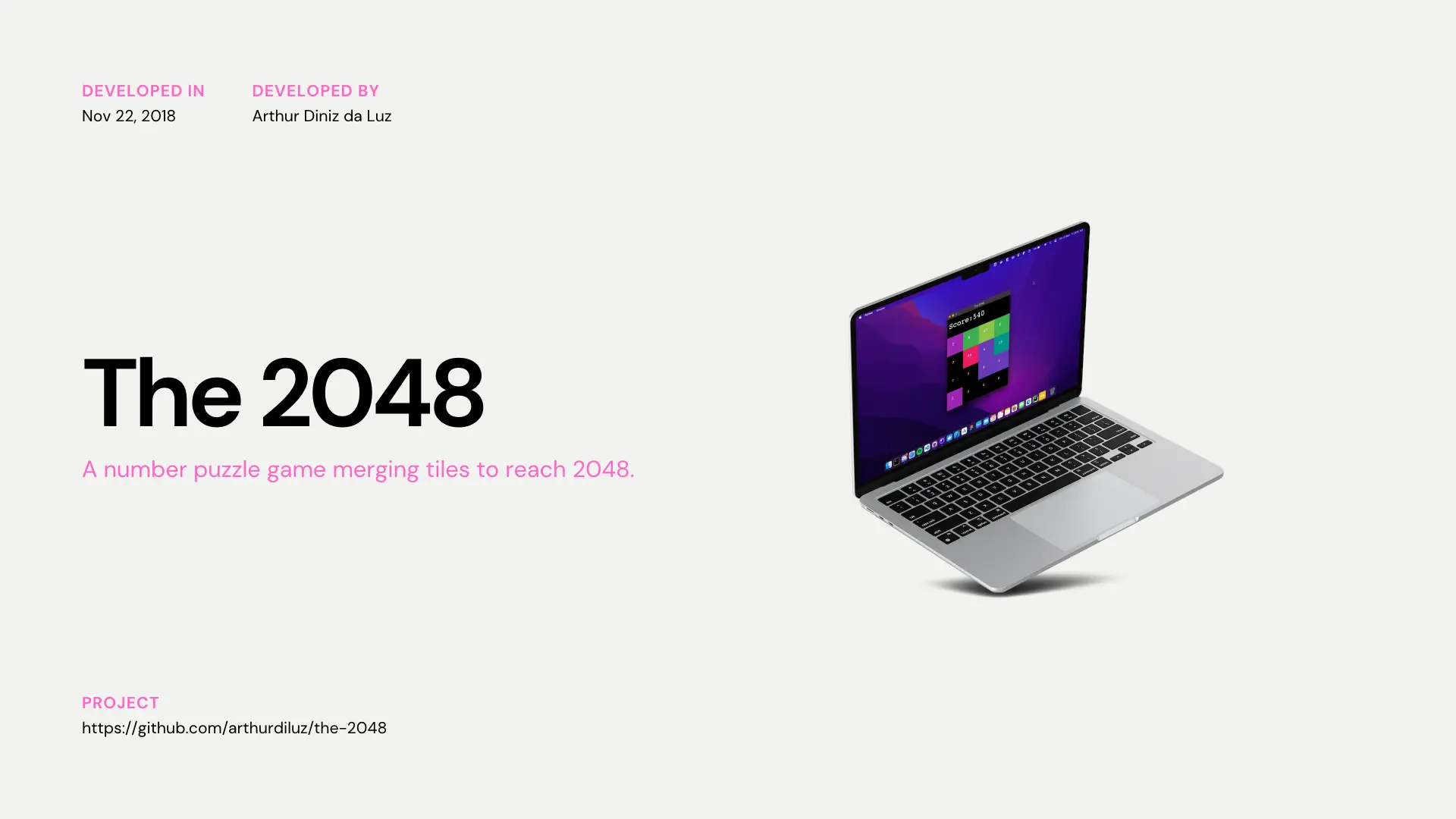 Screenshot of The 2048 project