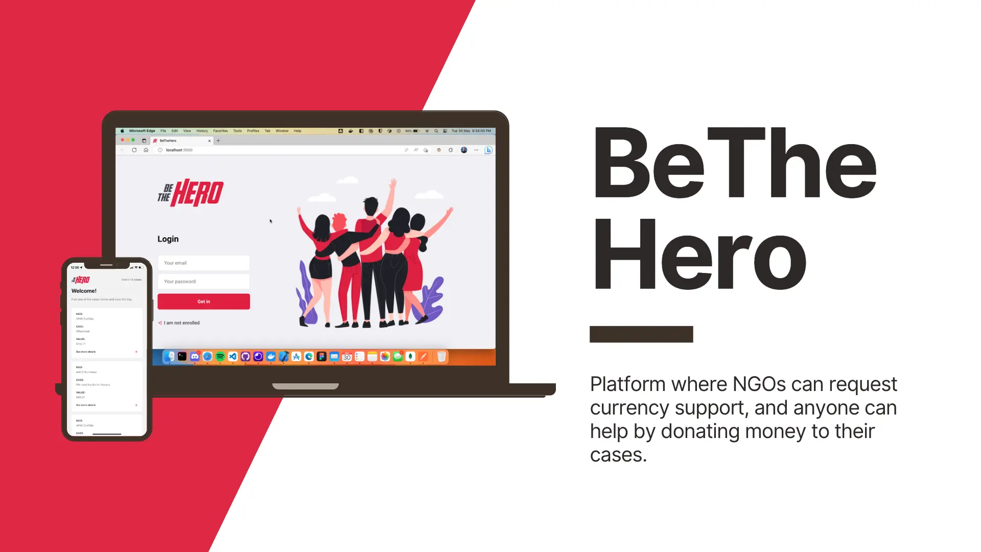 Screenshot of BeTheHero project